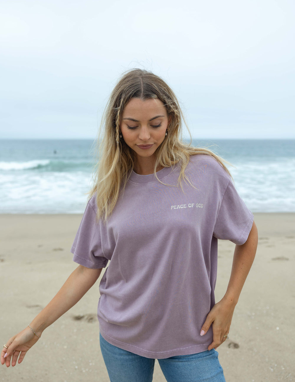 Elevated Faith Peace of God Unisex Tee — Elevated Faith branding close-up