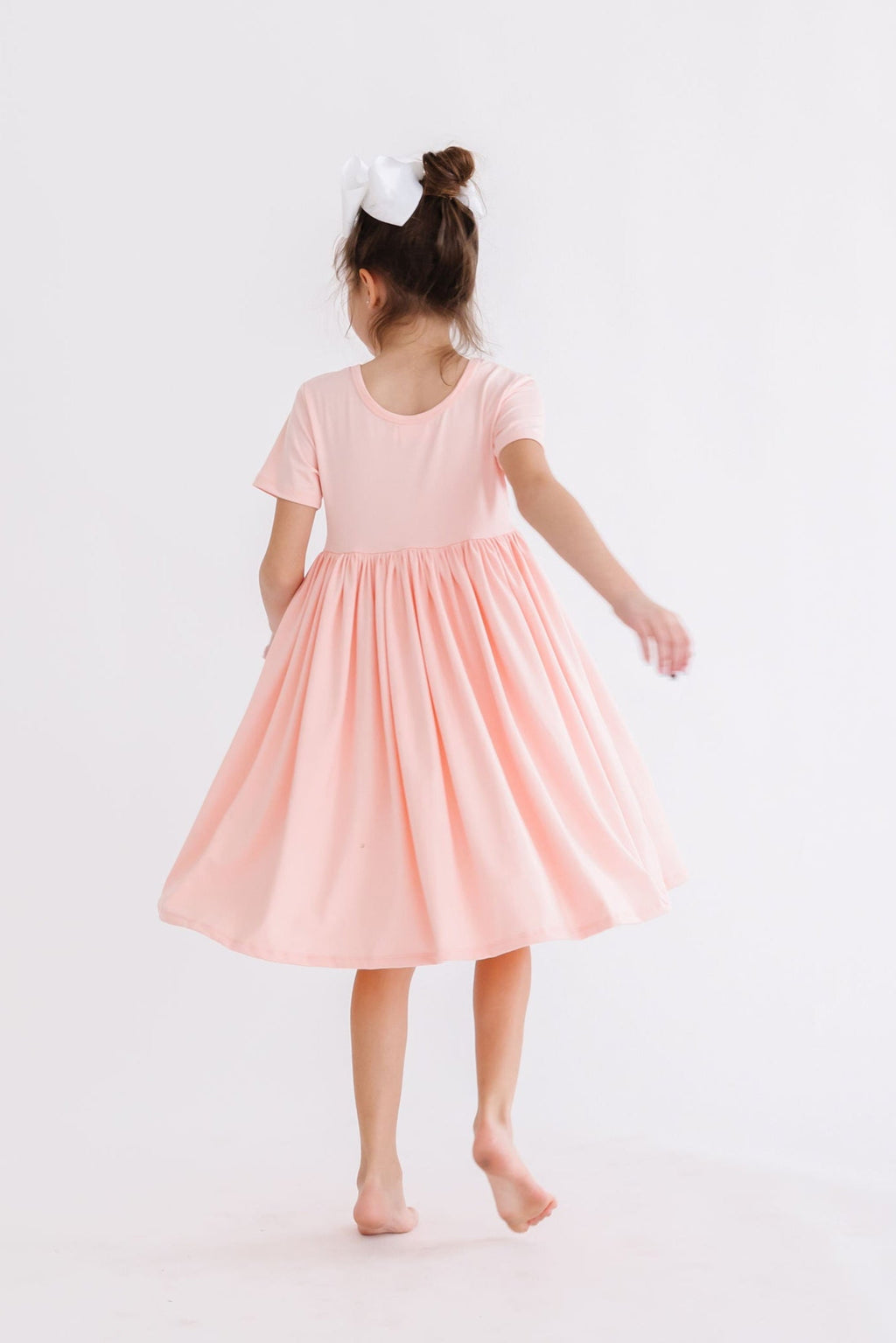 Mila & Rose ® Peach S/S Pocket Twirl Dress — detail close-up