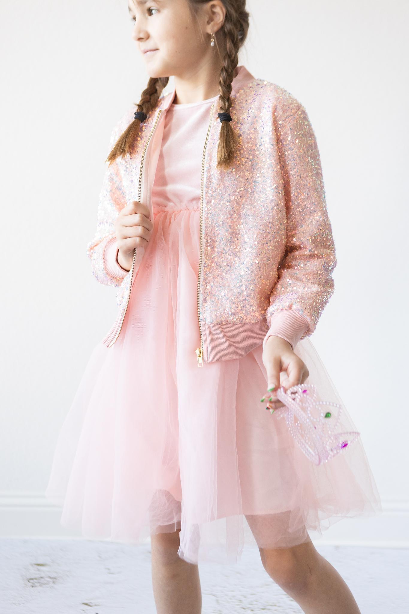 Mila & Rose ® Peach Sequin Jacket — lifestyle context