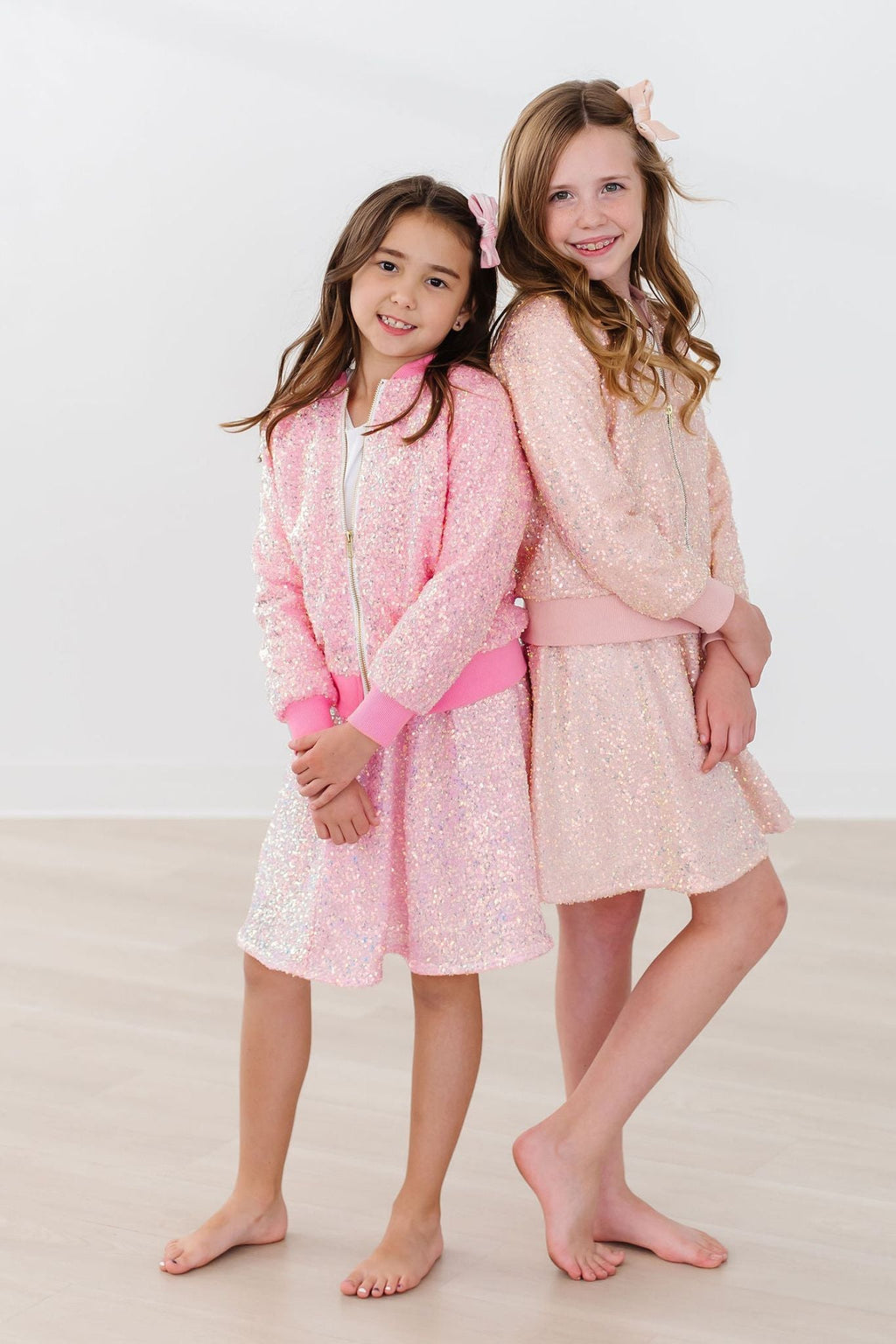 Mila & Rose ® Peach Sequin Jacket — side view