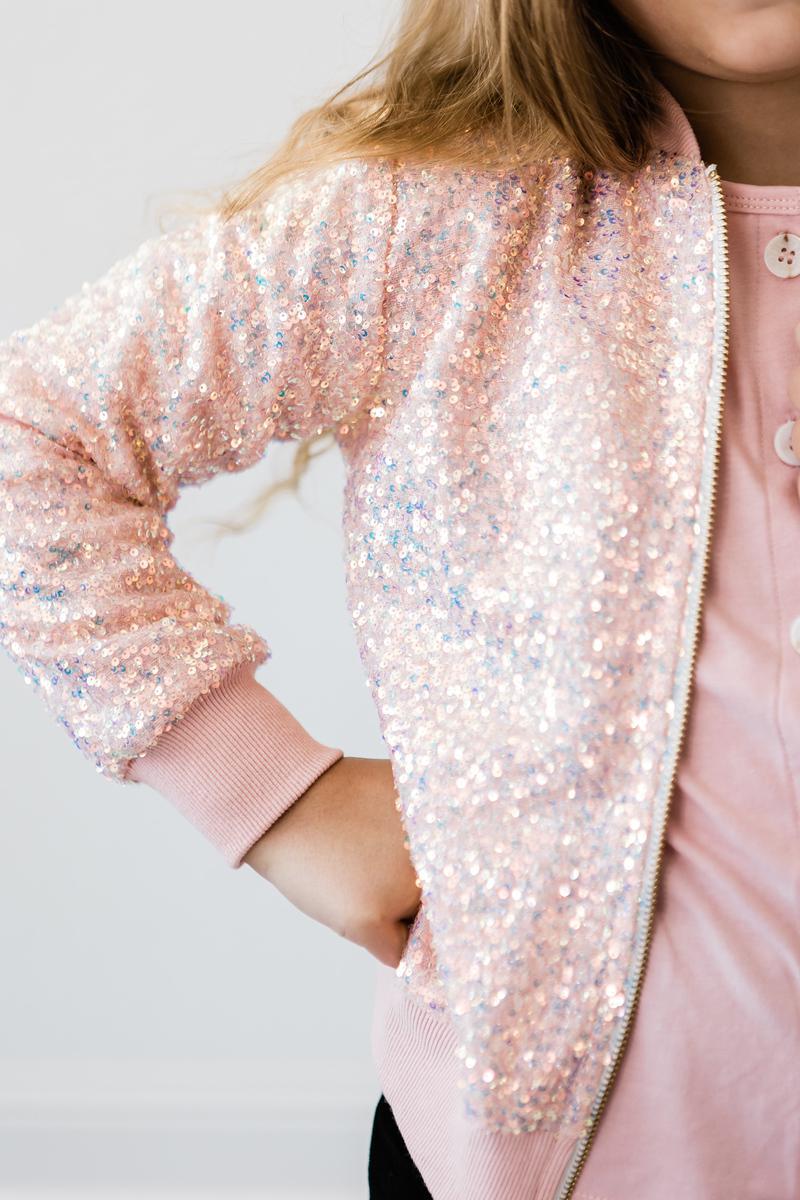 Mila & Rose ® Peach Sequin Jacket — alternative angle