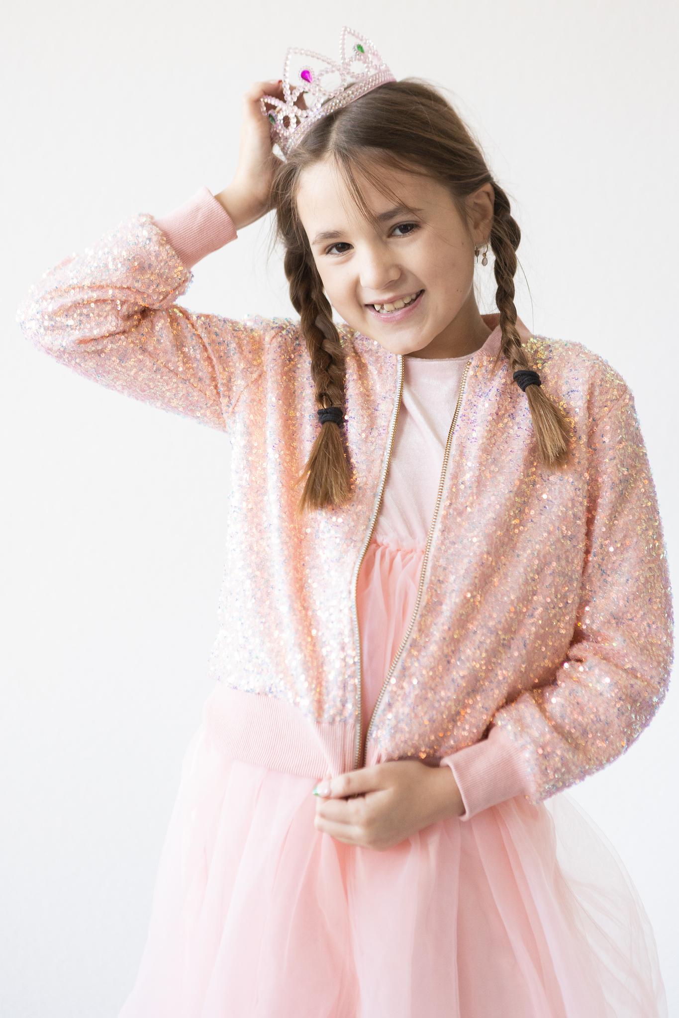 Mila & Rose ® Peach Sequin Jacket — main product shot