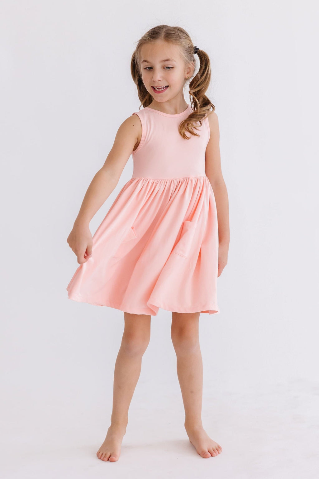 Mila & Rose ® Peach Tank Pocket Twirl Dress — back view