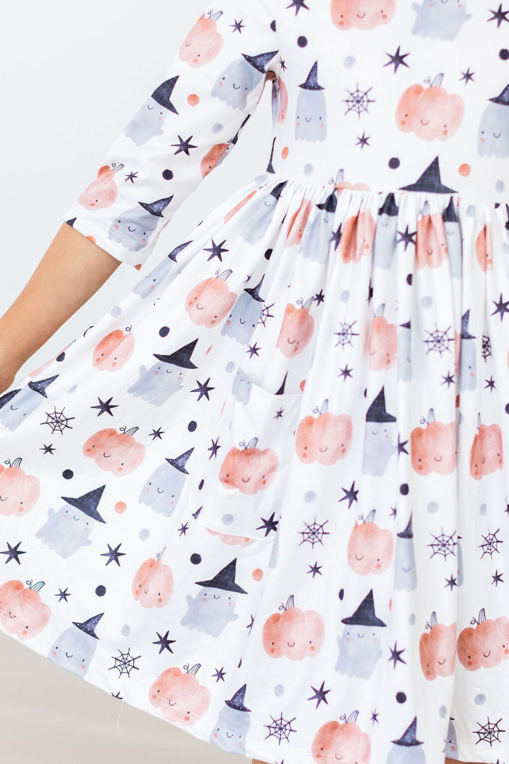Mila & Rose ® Peek-a-Boo 3/4 Sleeve Pocket Twirl Dress — main product shot