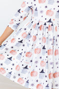 Mila & Rose ® Peek-a-Boo 3/4 Sleeve Pocket Twirl Dress — main product shot