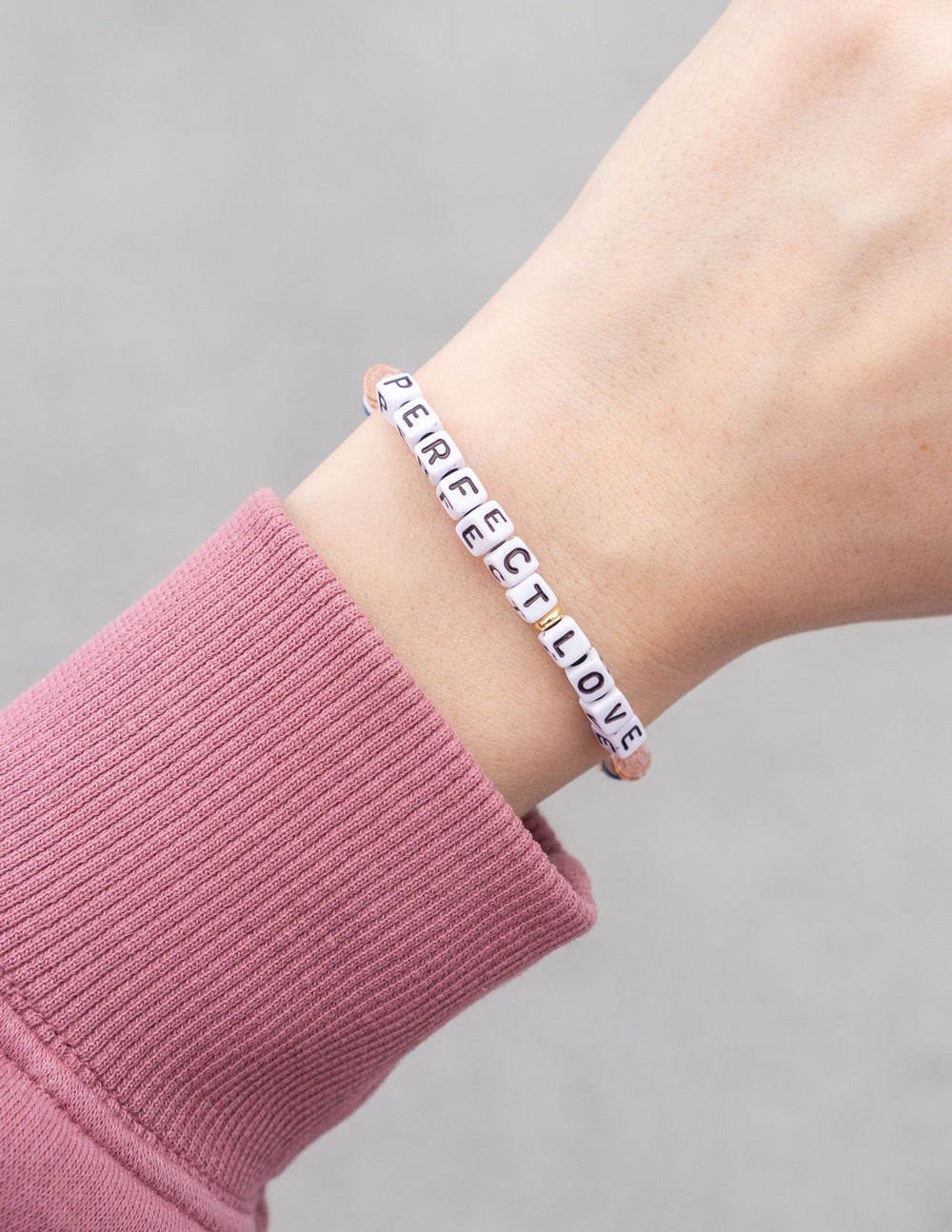 Elevated Faith Perfect Love Letter Bracelet — back view