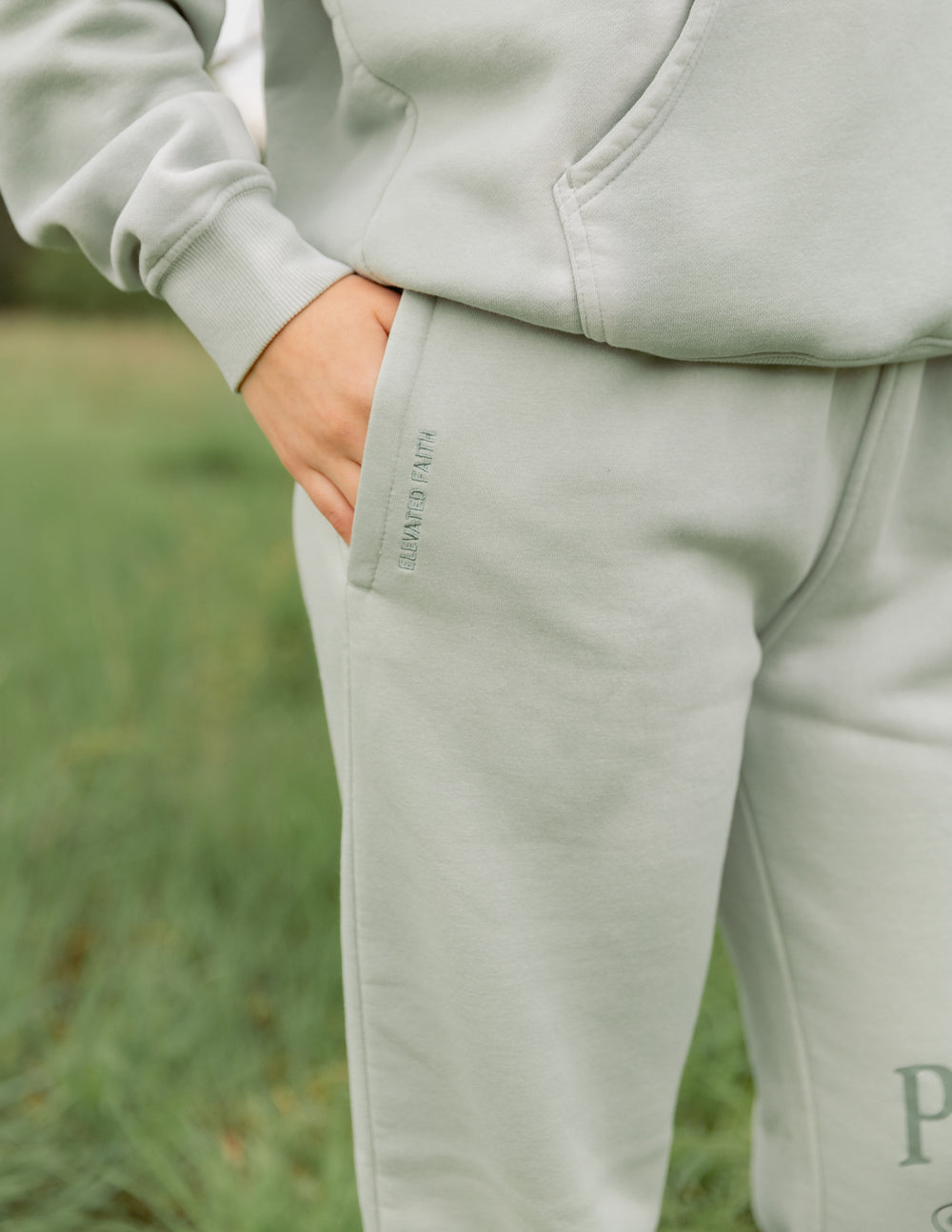 Elevated Faith Perfect Love Unisex Sweatpant — construction detail