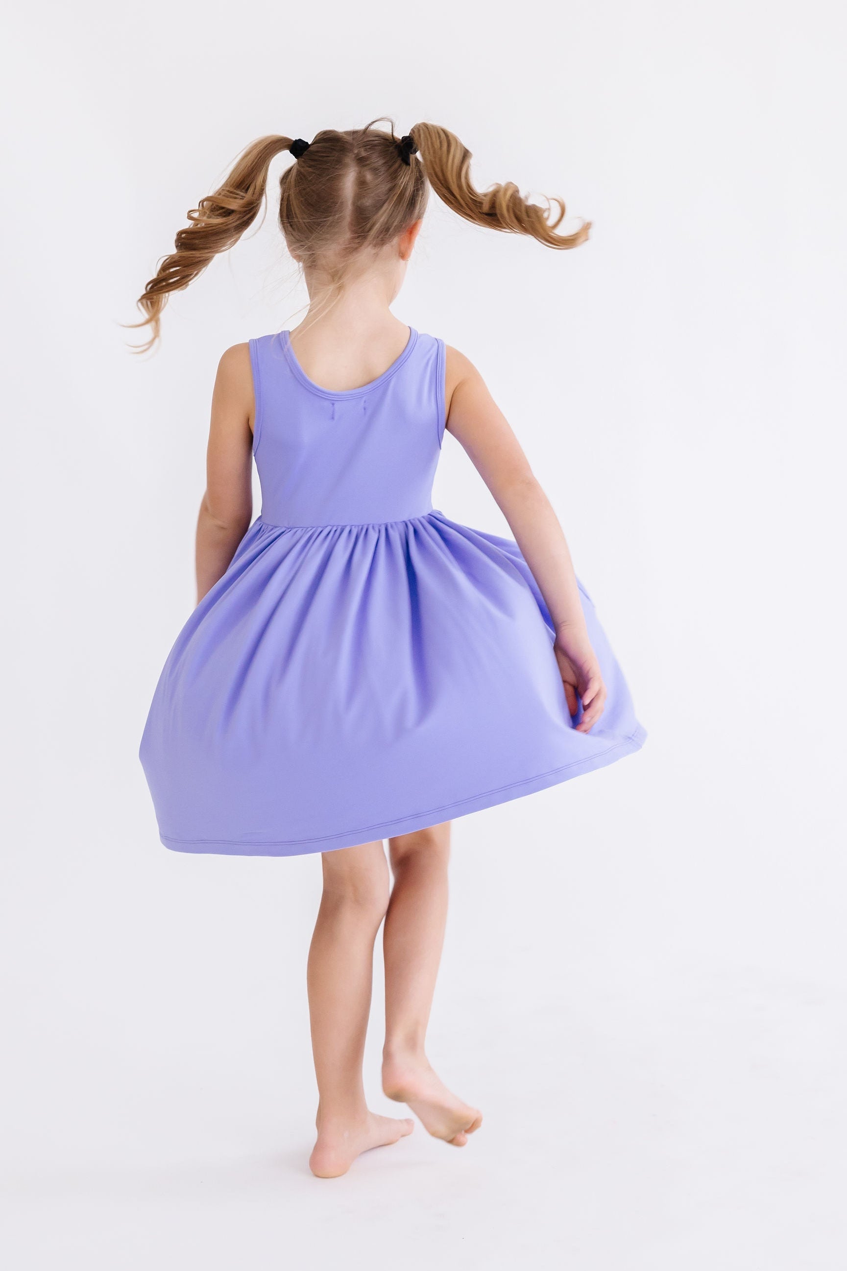 Mila & Rose ® Periwinkle Pocket Tank Twirl Dress — side view