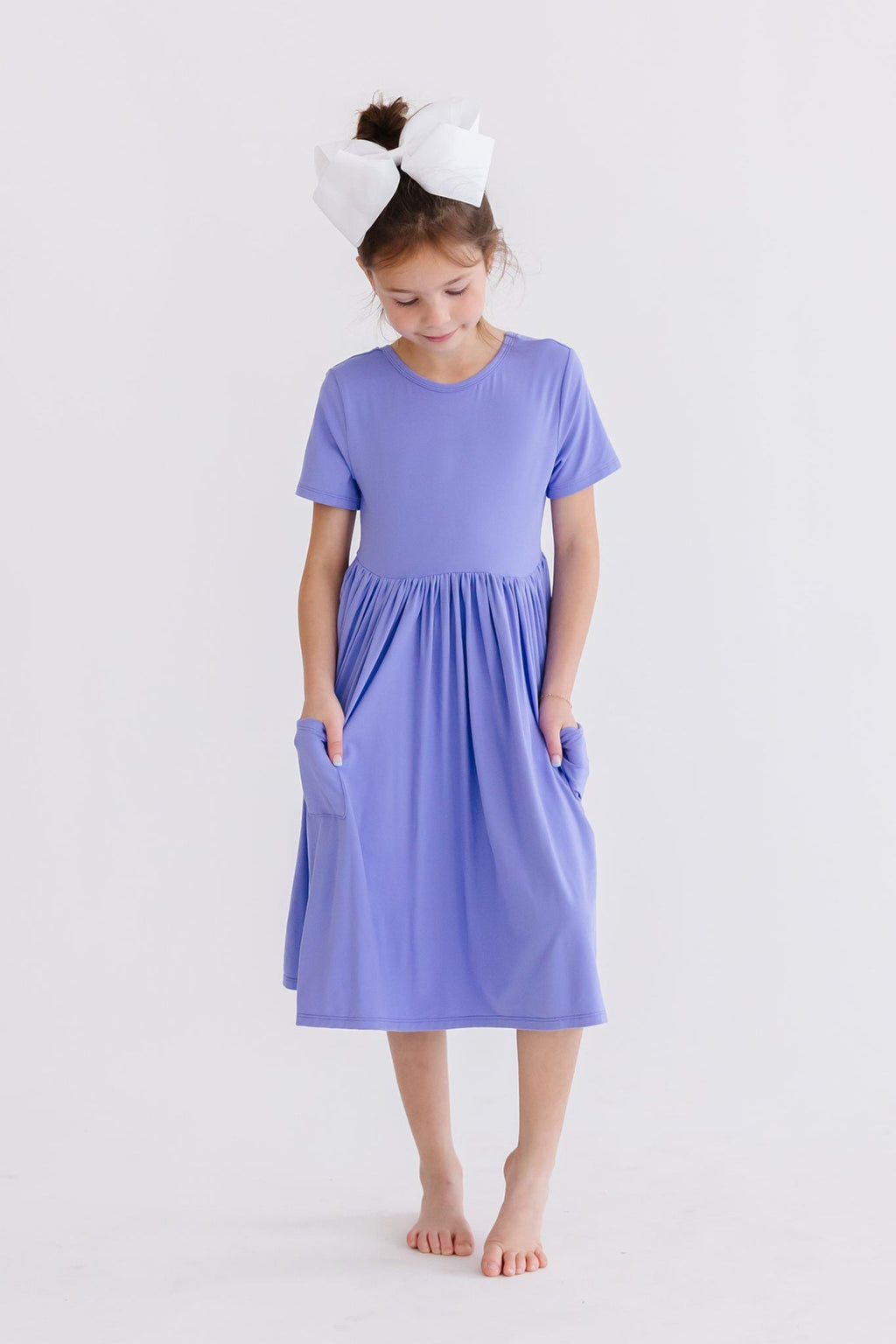 Mila & Rose ® Periwinkle S/S Pocket Twirl Dress — lifestyle context
