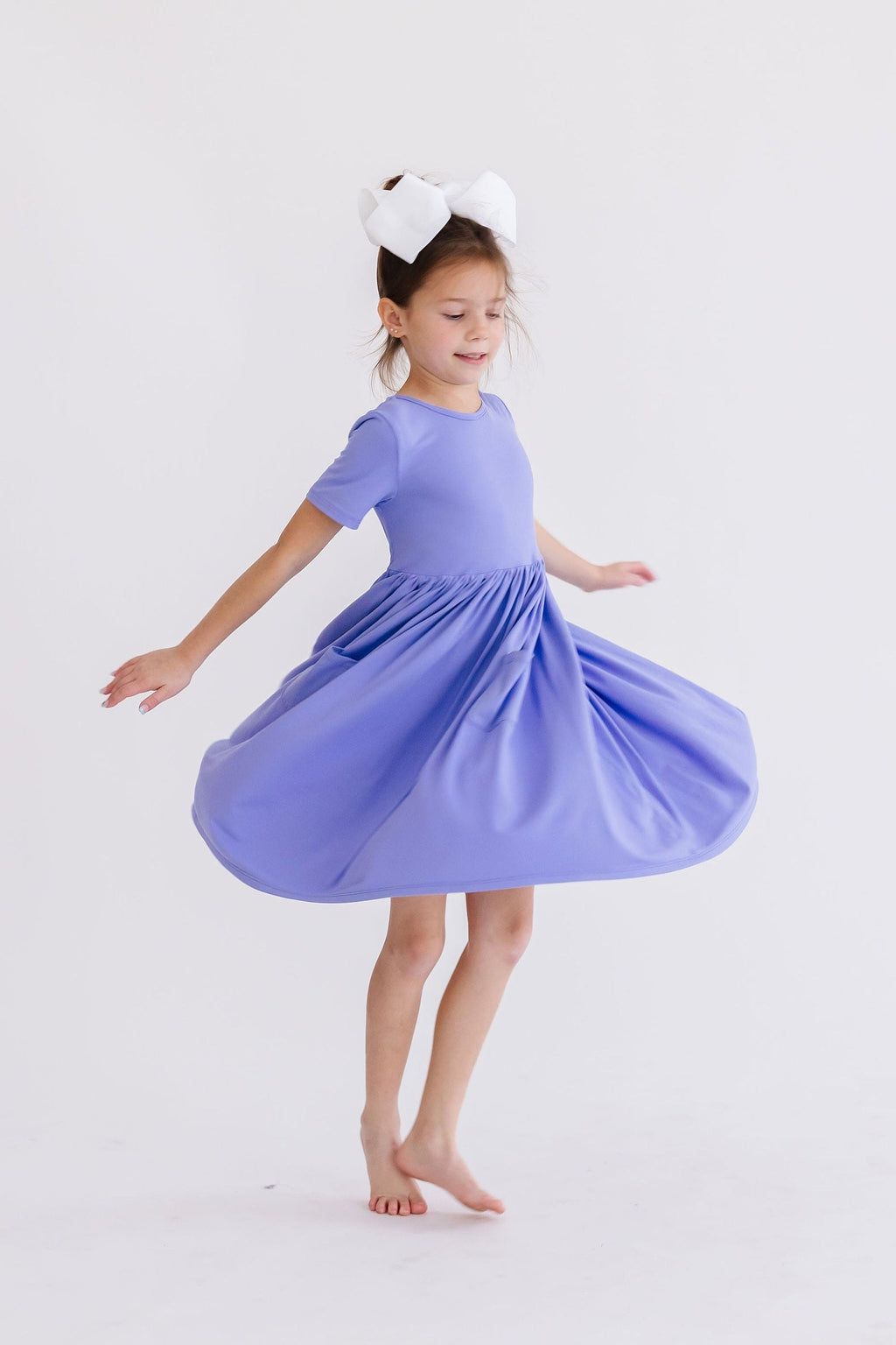 Mila & Rose ® Periwinkle S/S Pocket Twirl Dress — side view