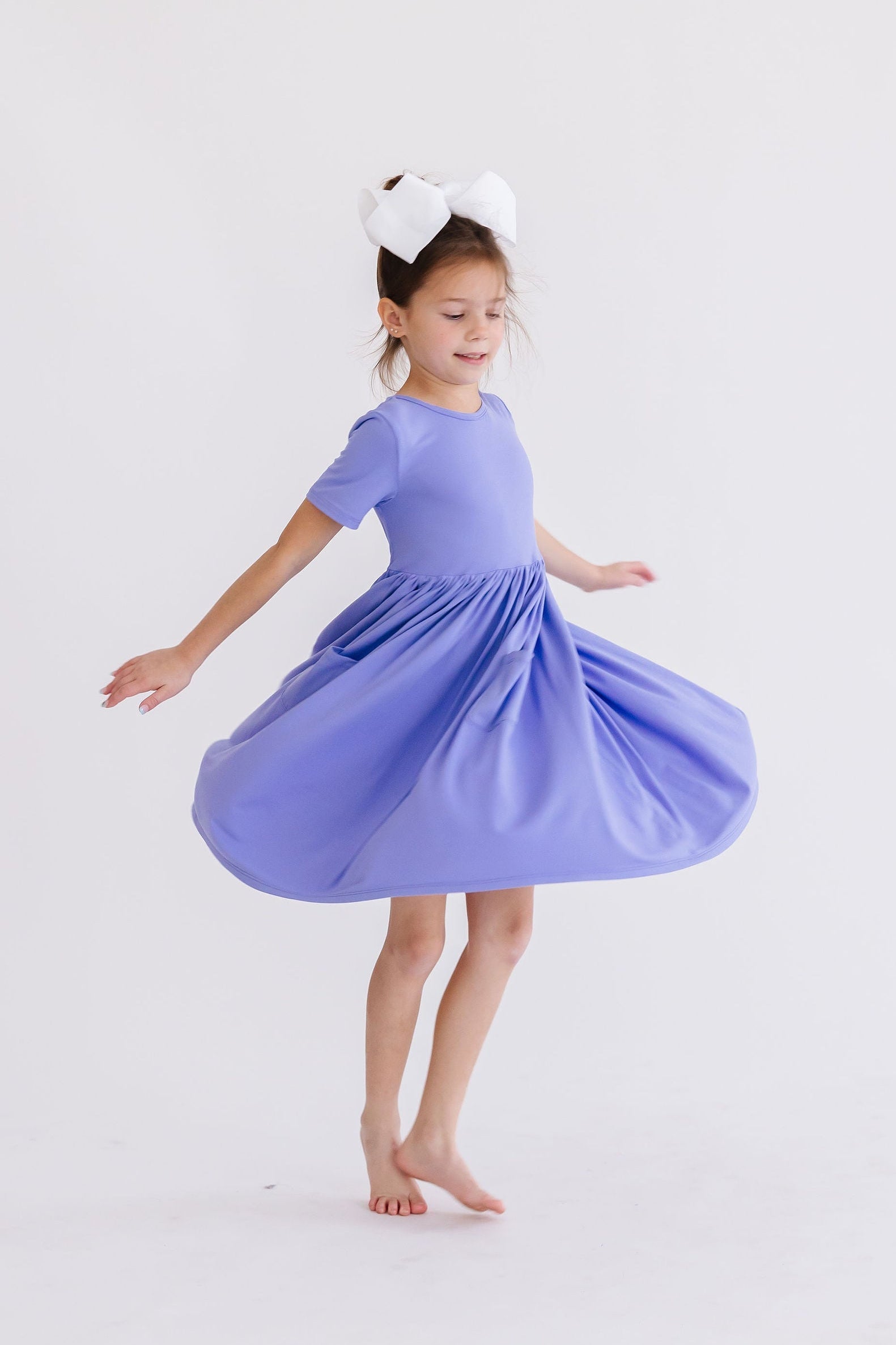 Mila & Rose ® Periwinkle S/S Pocket Twirl Dress — side view