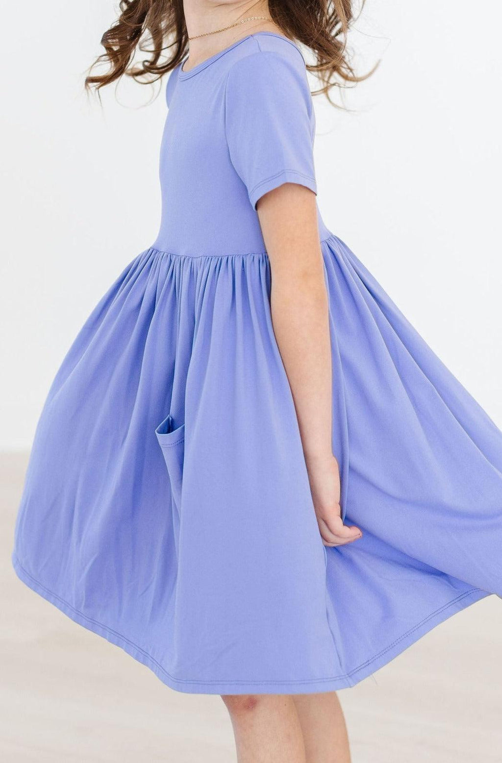 Mila & Rose ® Periwinkle S/S Pocket Twirl Dress — alternative angle