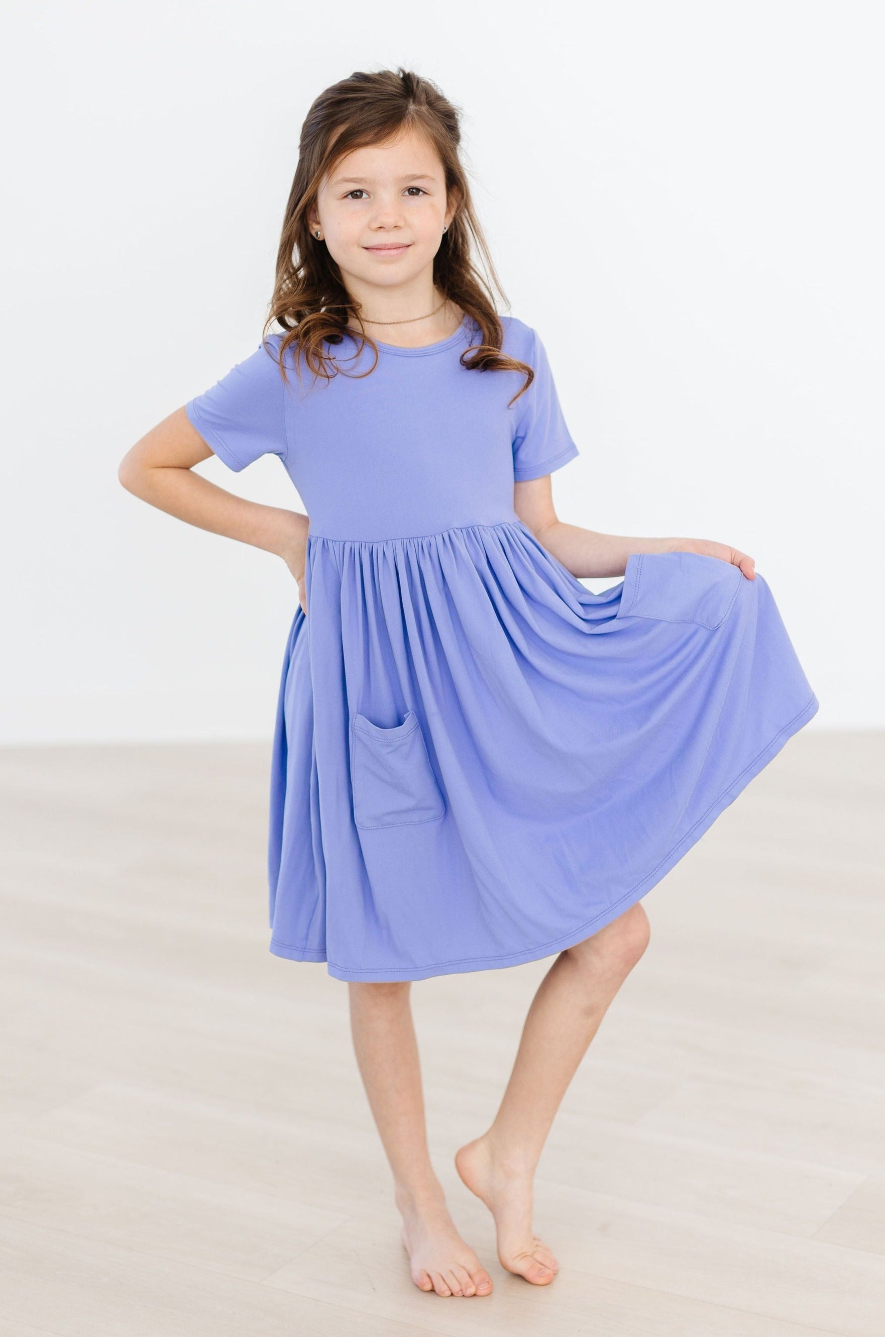 Mila & Rose ® Periwinkle S/S Pocket Twirl Dress — main product shot