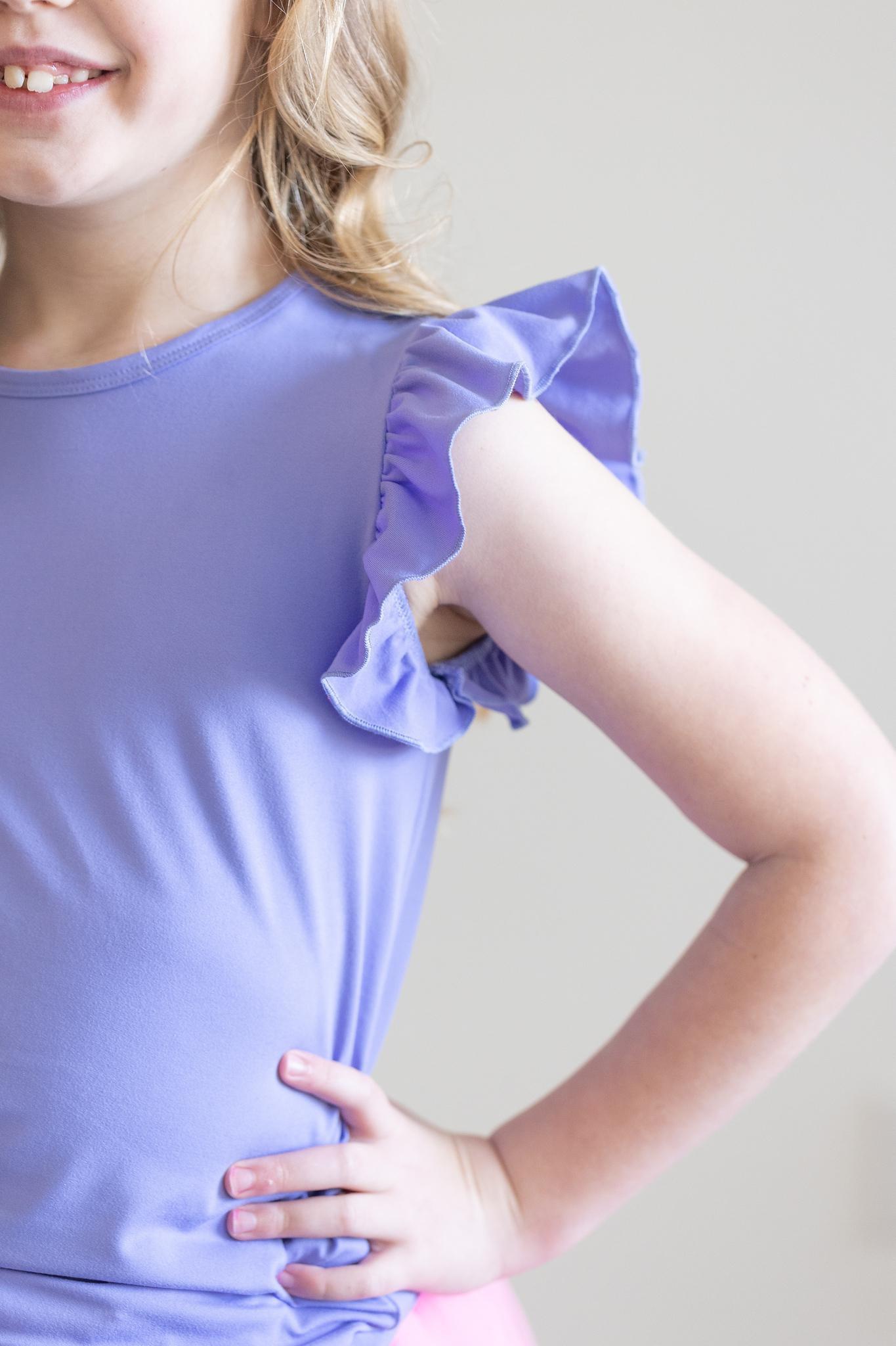 Mila & Rose ® Periwinkle S/S Ruffle Tee — lifestyle context