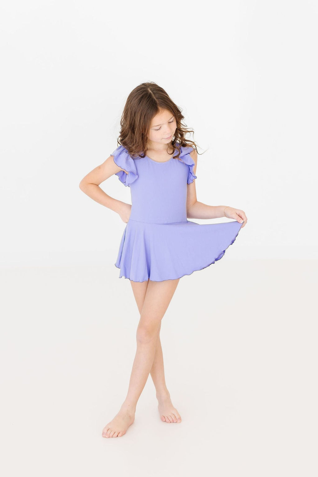 Mila & Rose ® Periwinkle S/S Twirl Leotard — detail close-up