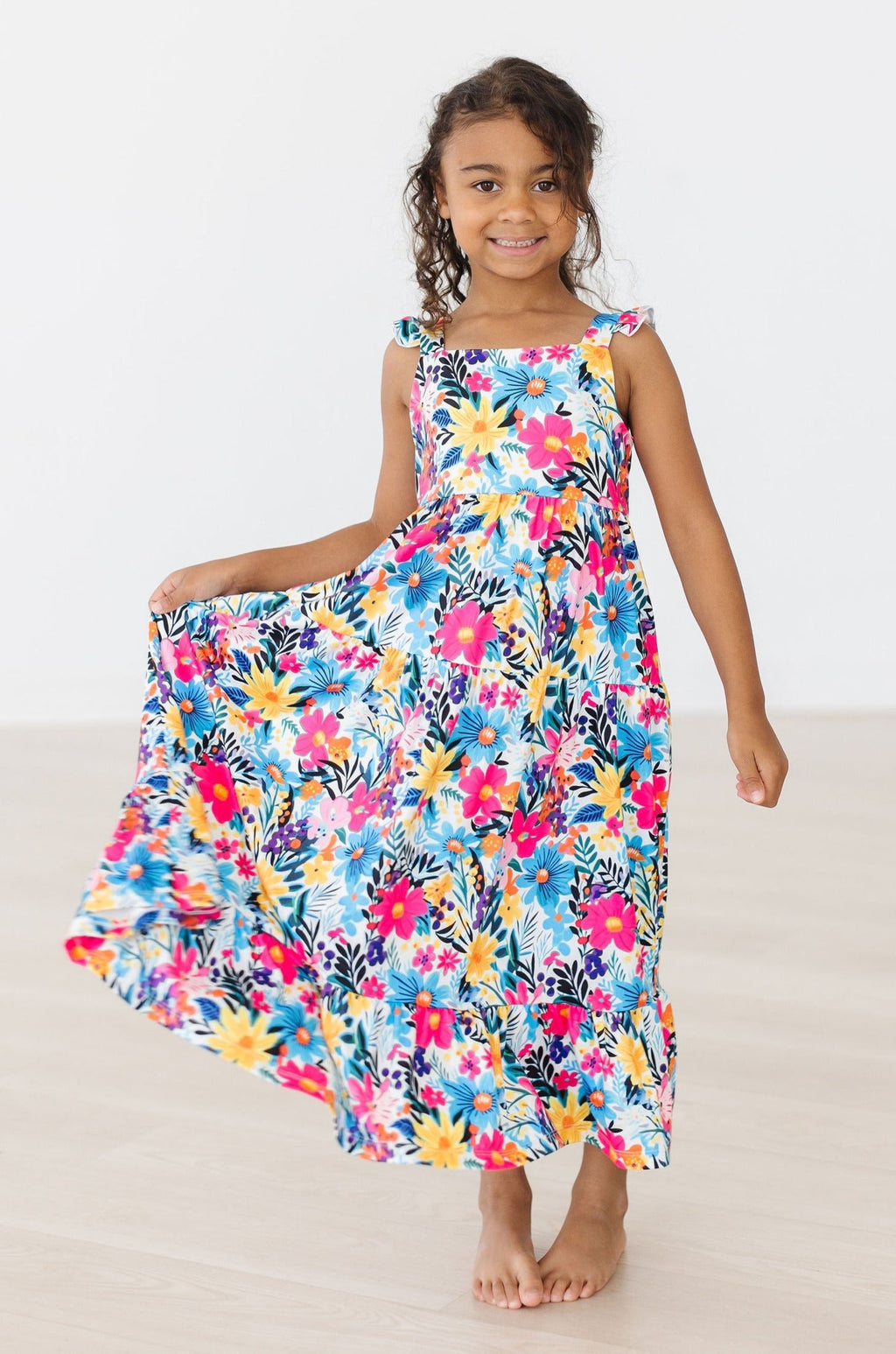 Mila & Rose ® Petal Paradise Ruffle Maxi Dress — side view