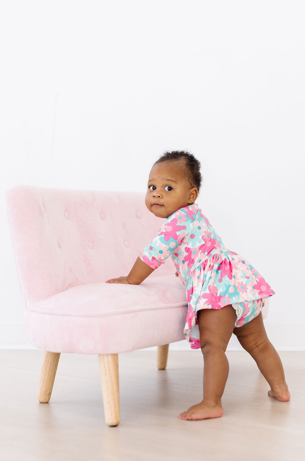 Mila & Rose ® SALE Petal Perfection 3/4 Sleeve Twirl Bodysuit — detail close-up