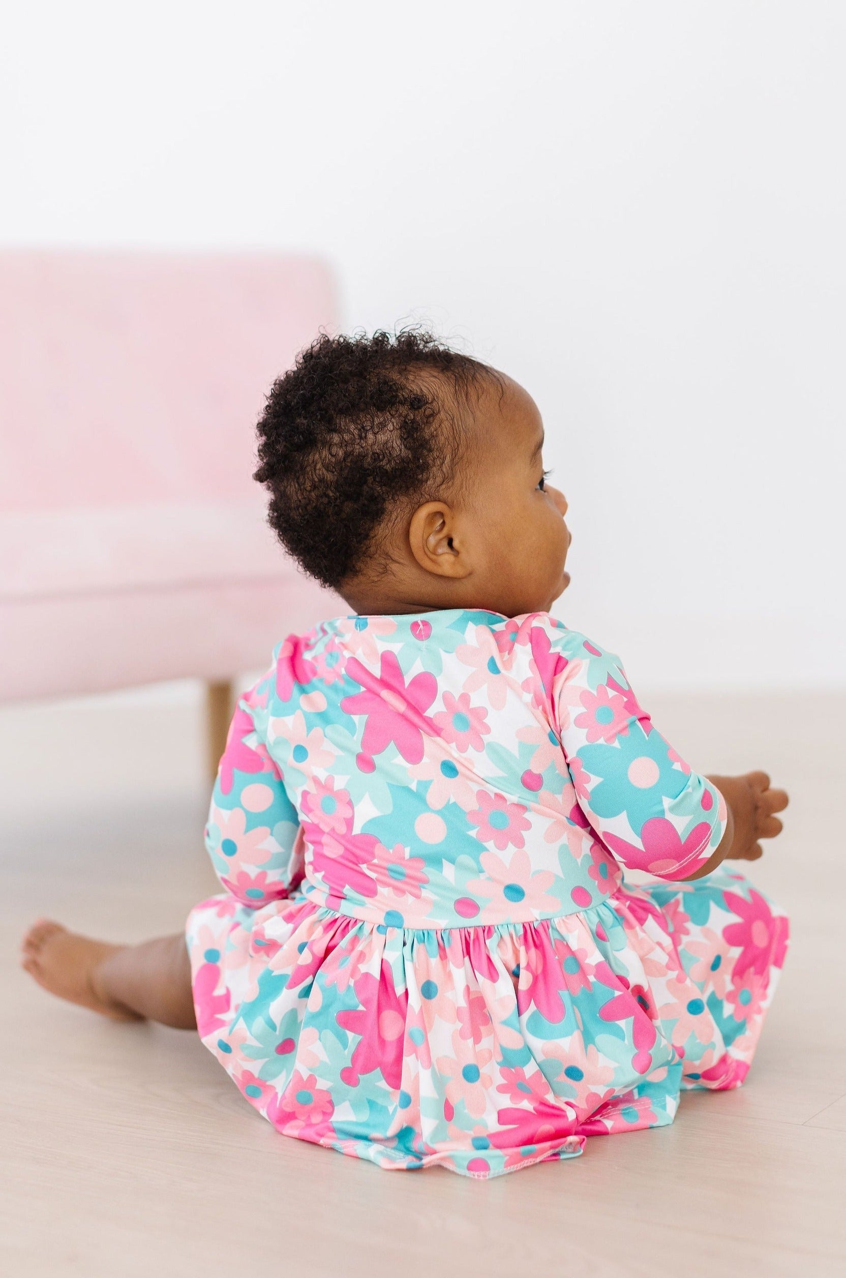 Mila & Rose ® SALE Petal Perfection 3/4 Sleeve Twirl Bodysuit — back view