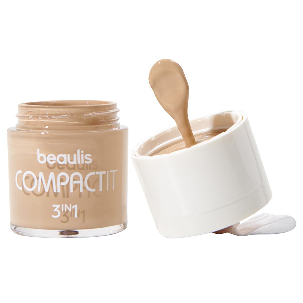 Beaulis 3-in-1 Compact Makeup - Foundation, Blush, Concealer for Natural Look