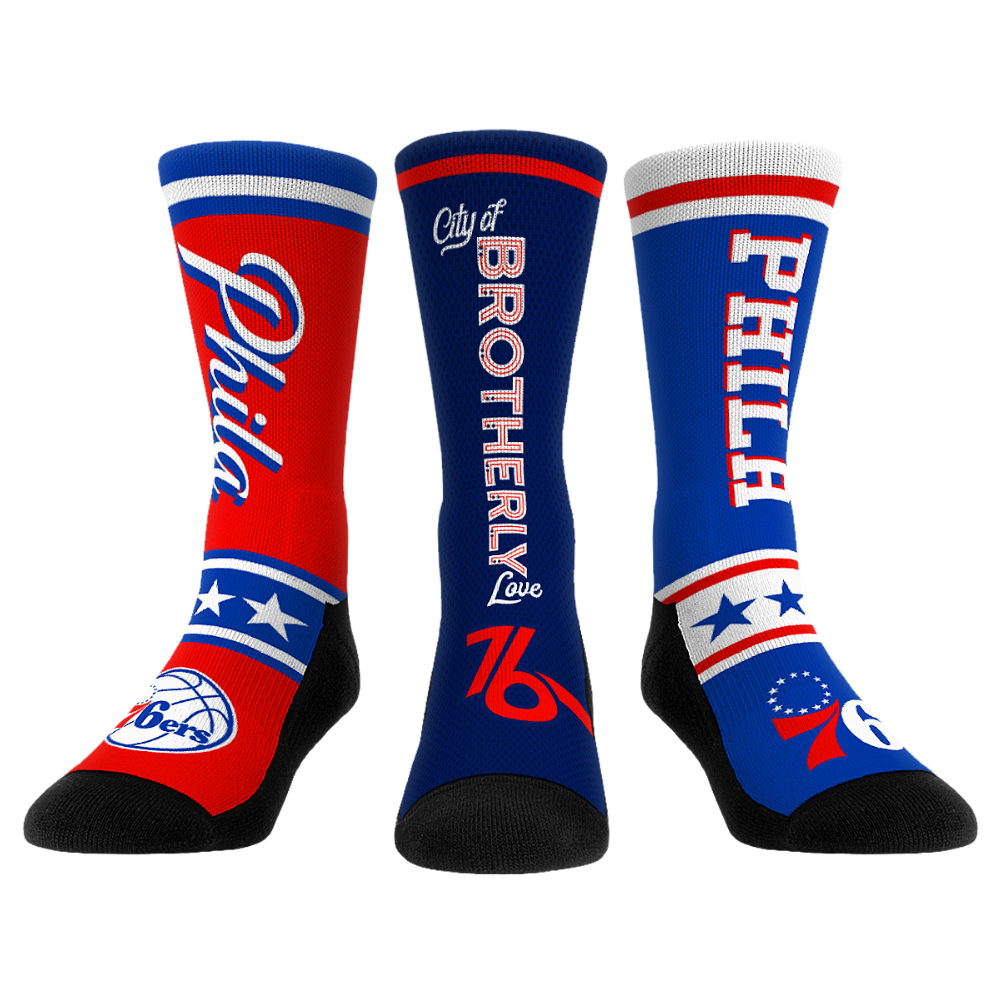 Rock 'Em Socks Rock 'Em Socks Philadelphia 76ers - Ultimate Jersey - 3-Pack — main product shot