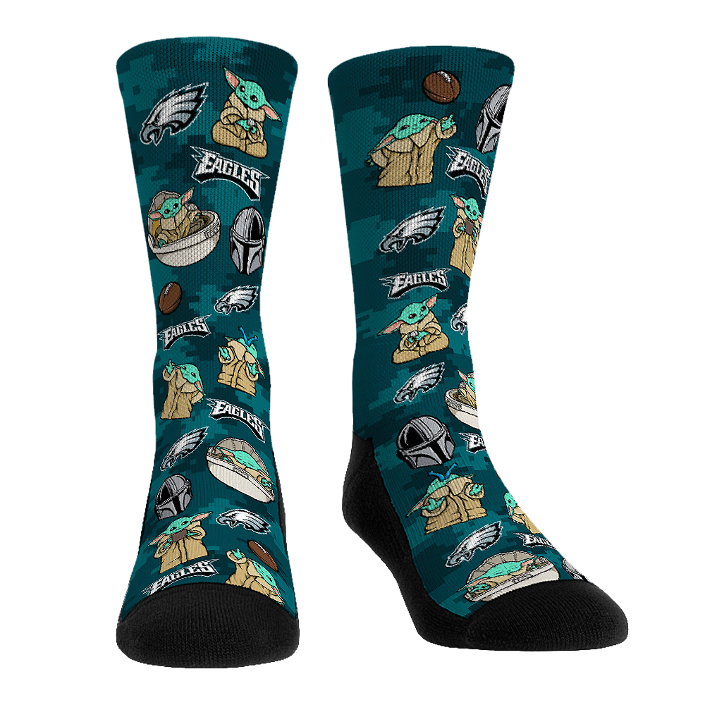 Rock 'Em Socks Rock 'Em Socks Philadelphia Eagles - Star Wars  - Grogu All-Over — main product shot