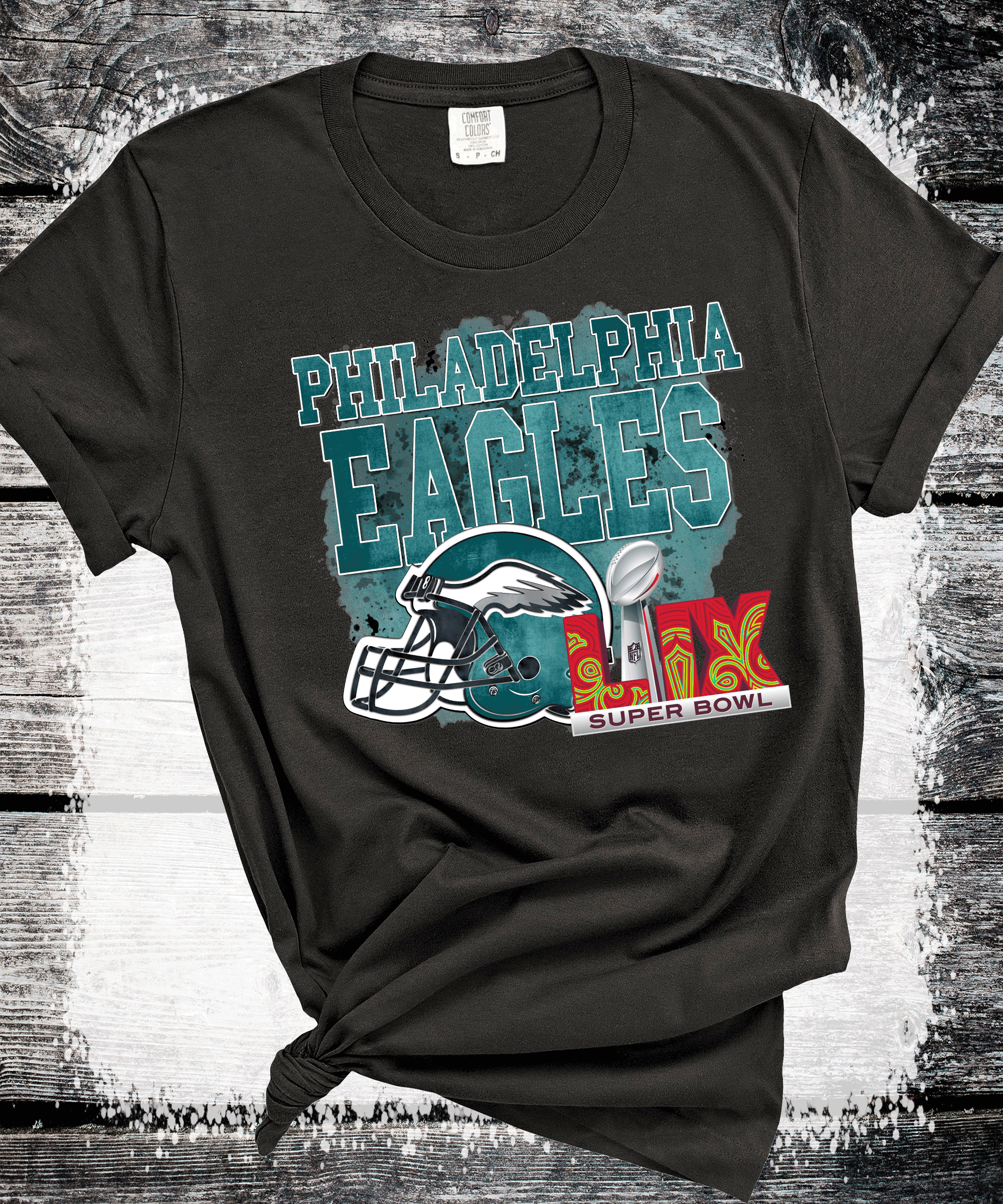 A Blessed Texas Mess Boutique Super Bowl Philadelphia Football Sweatshirt, Philly T-shirt, Trending Eagles… — construction detail