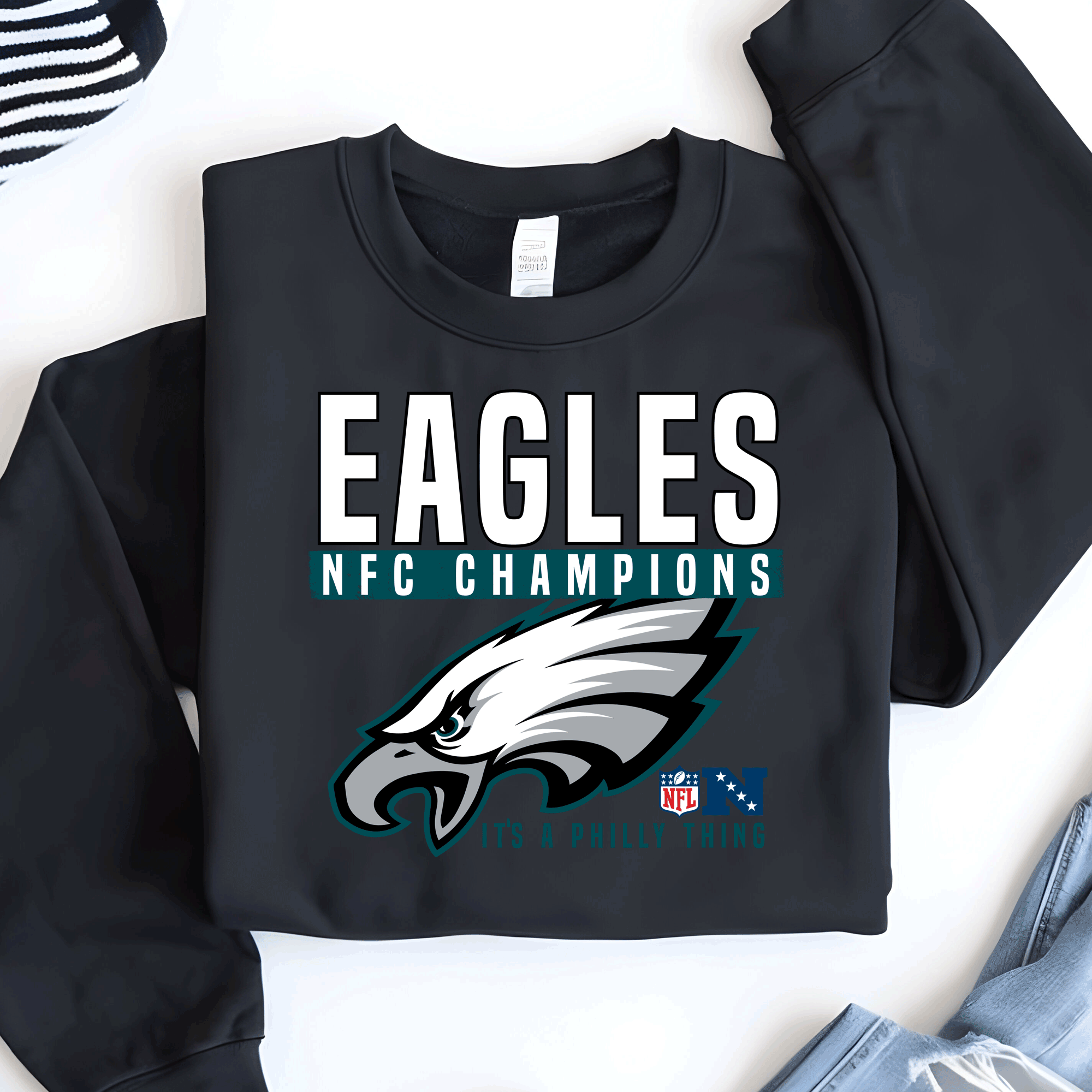 A Blessed Texas Mess Boutique NFC Championships Philadelphia Football Sweatshirt, Philly T-shirt, Trending… — dtf / graphic shirts category context