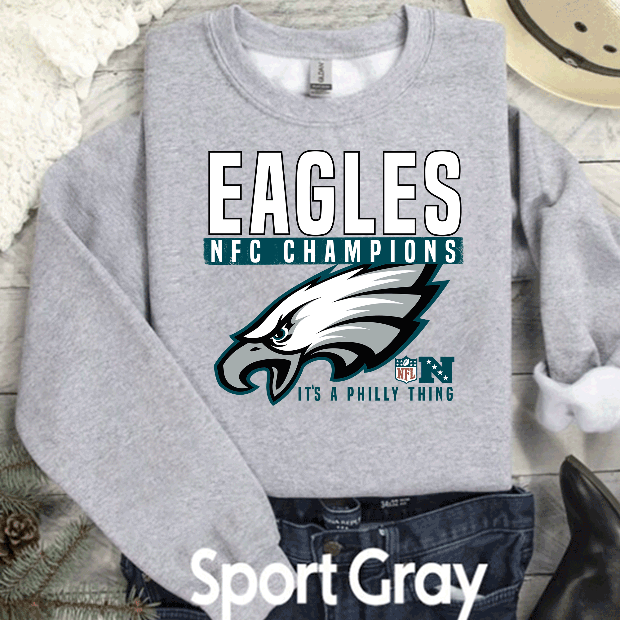 A Blessed Texas Mess Boutique NFC Championships Philadelphia Football Sweatshirt, Philly T-shirt, Trending… — main product shot