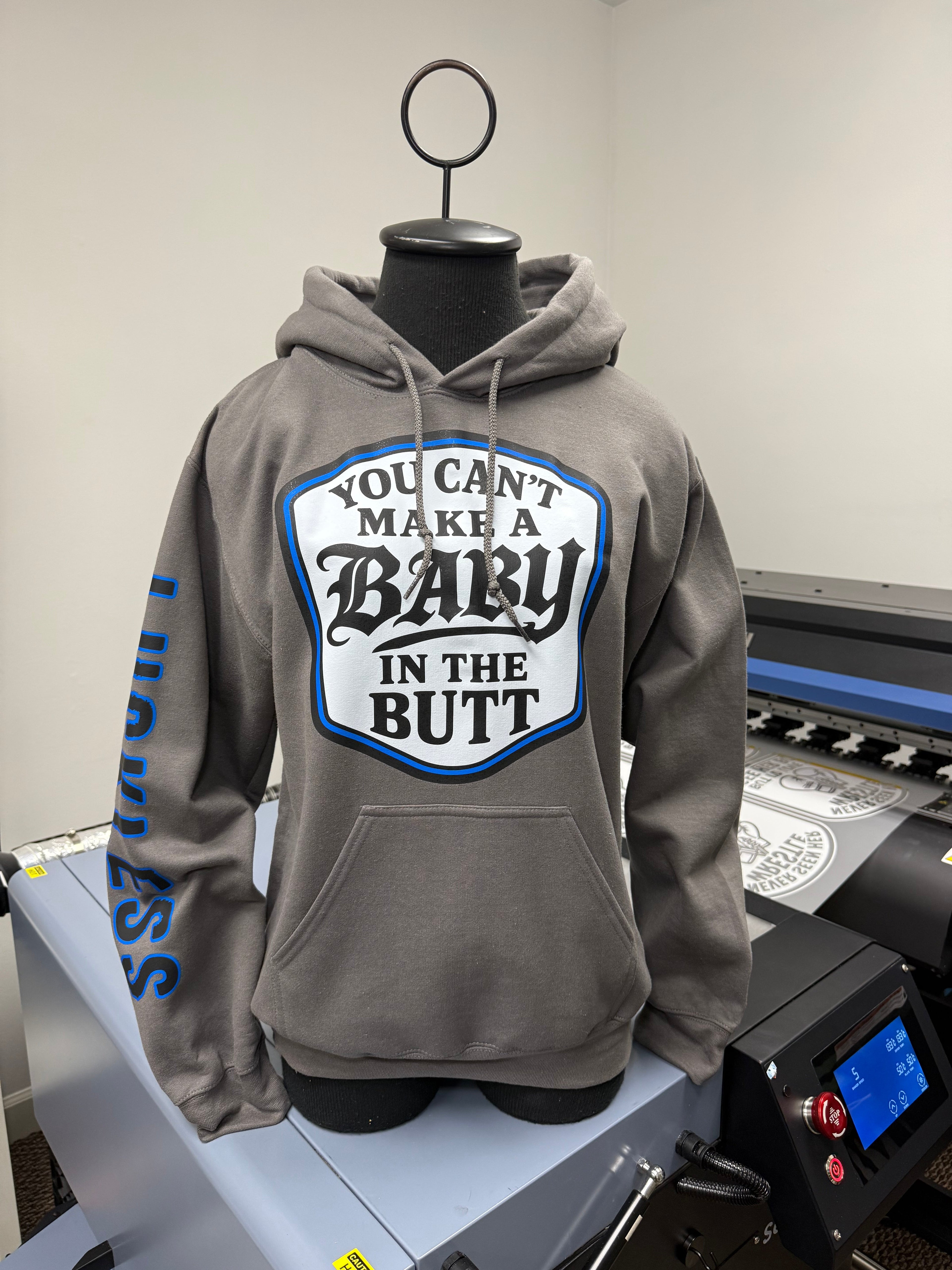 Luckless Outfitters You Cant Make A Baby In The Butt Hoodie — alternative angle