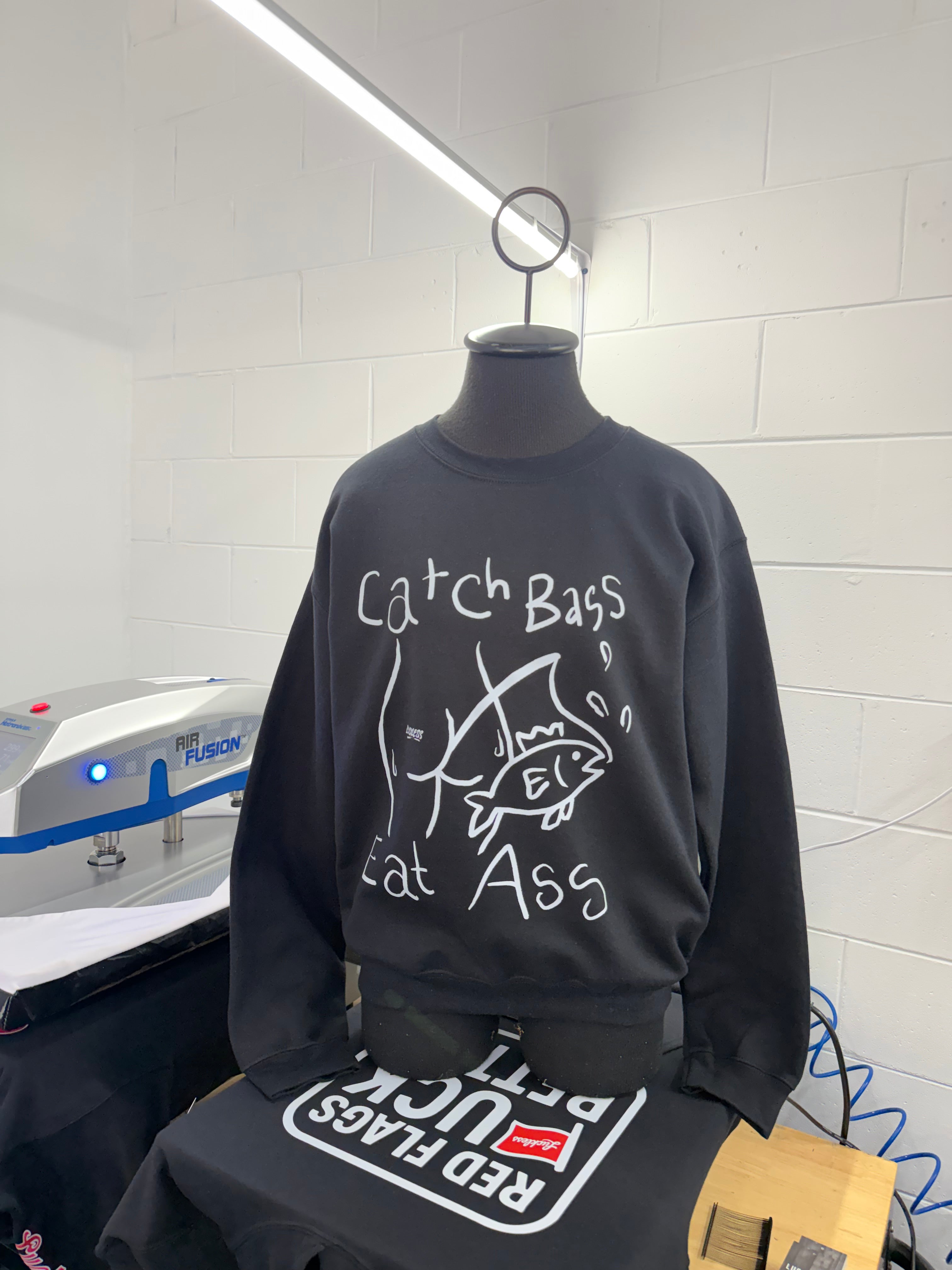 Luckless Outfitters Catch Bass Sweatshirt — lifestyle context