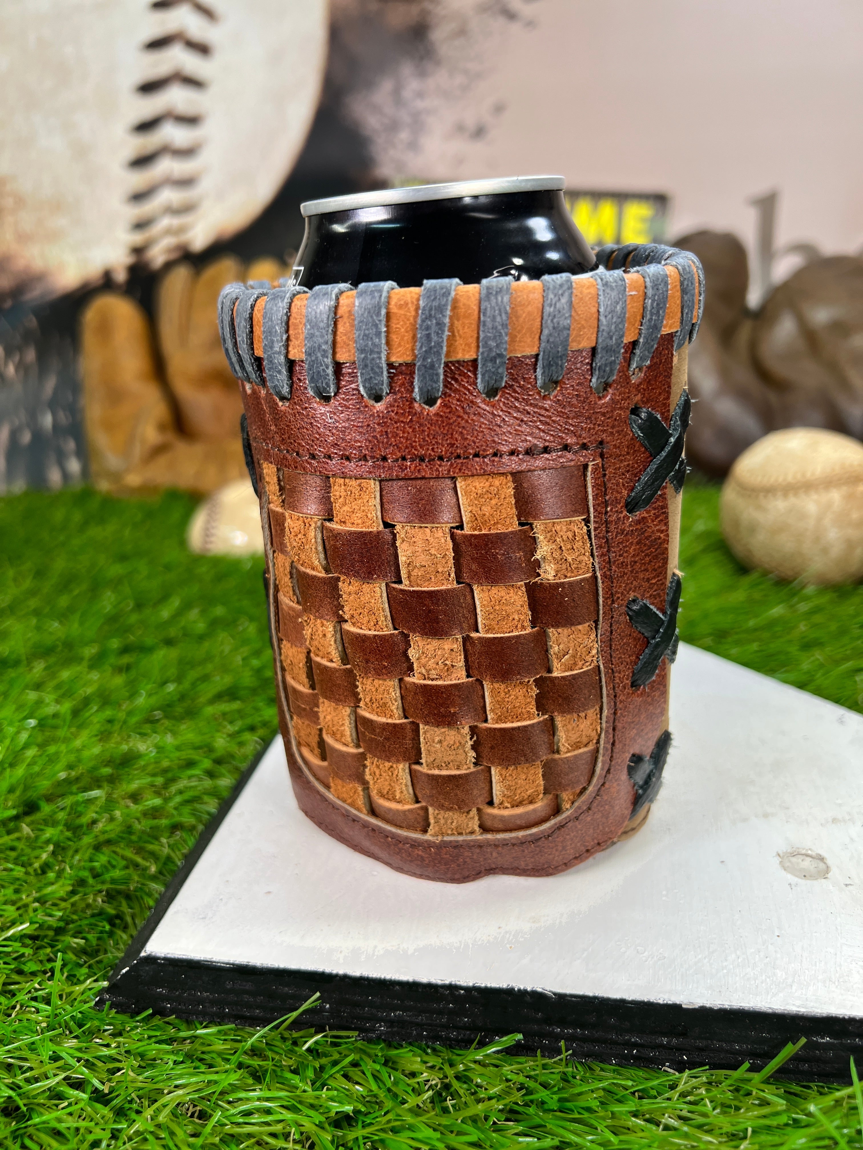 Whenitwasagame baseballglovewallets.com Pocket Coozie  - Mixed Shades — side view