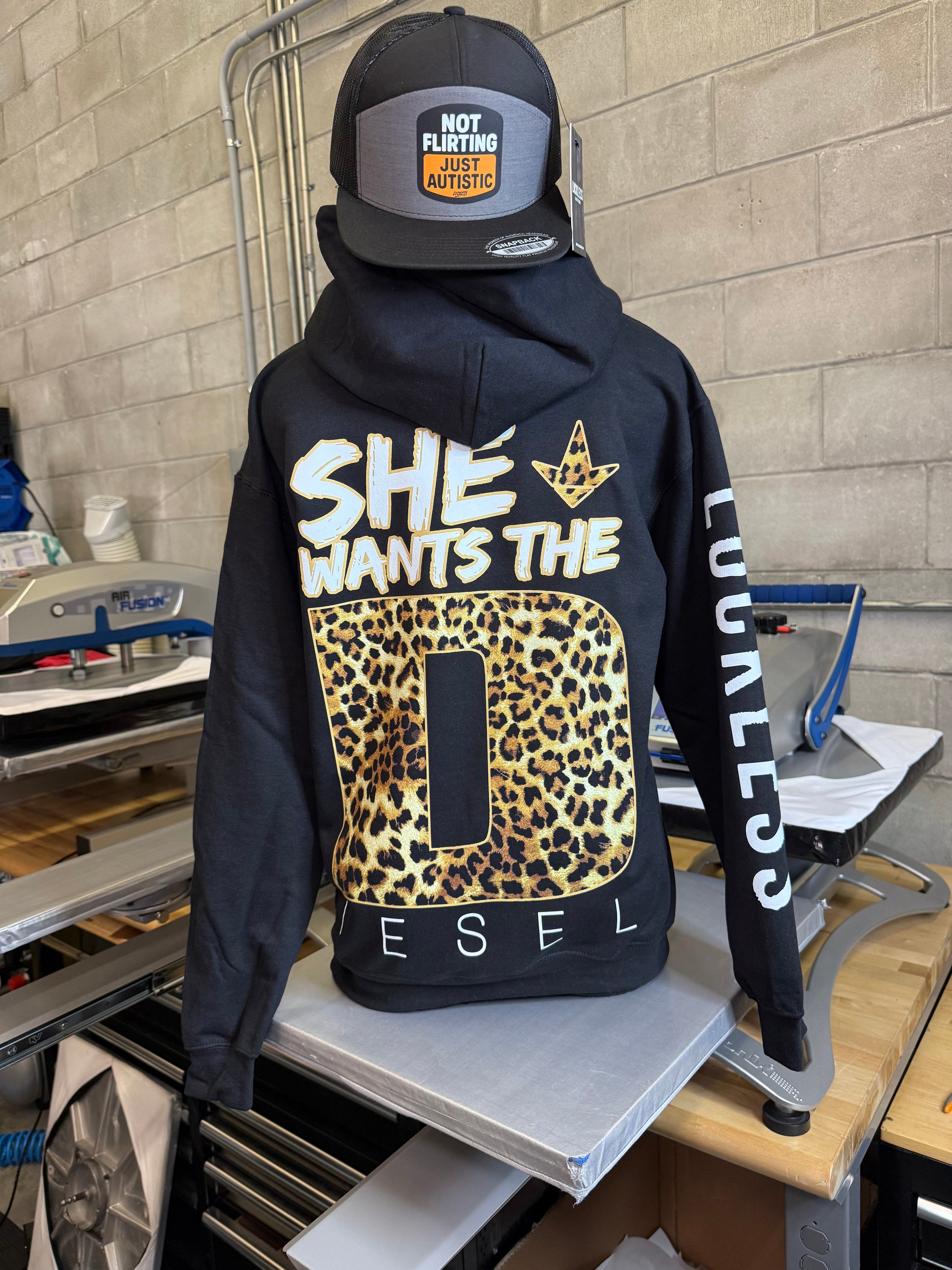 Luckless Outfitters She Wants The Diesel Hoodie Leopard Edition — lifestyle context