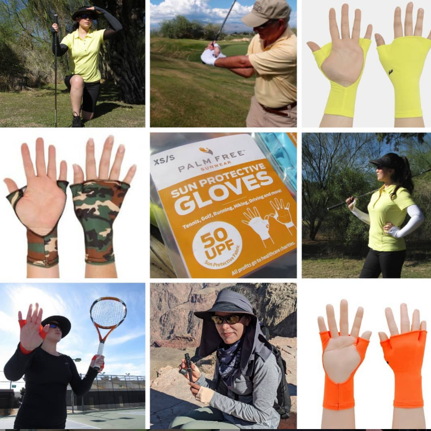 PalmFree™SunWear PalmFree™ Sun Gloves - White - UPF 50+ — side view