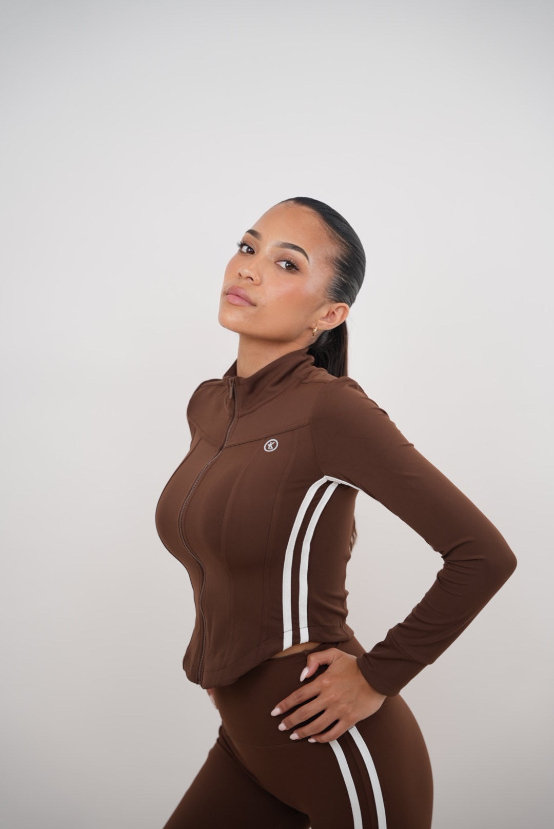 KIMITH BRAND I Am Motivated Brown Jacket — side view