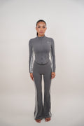 KIMITH BRAND I Am Motivated Gray Flare Pant — main product shot