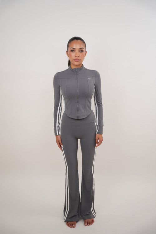 KIMITH BRAND I Am Motivated Gray Flare Pant — main product shot