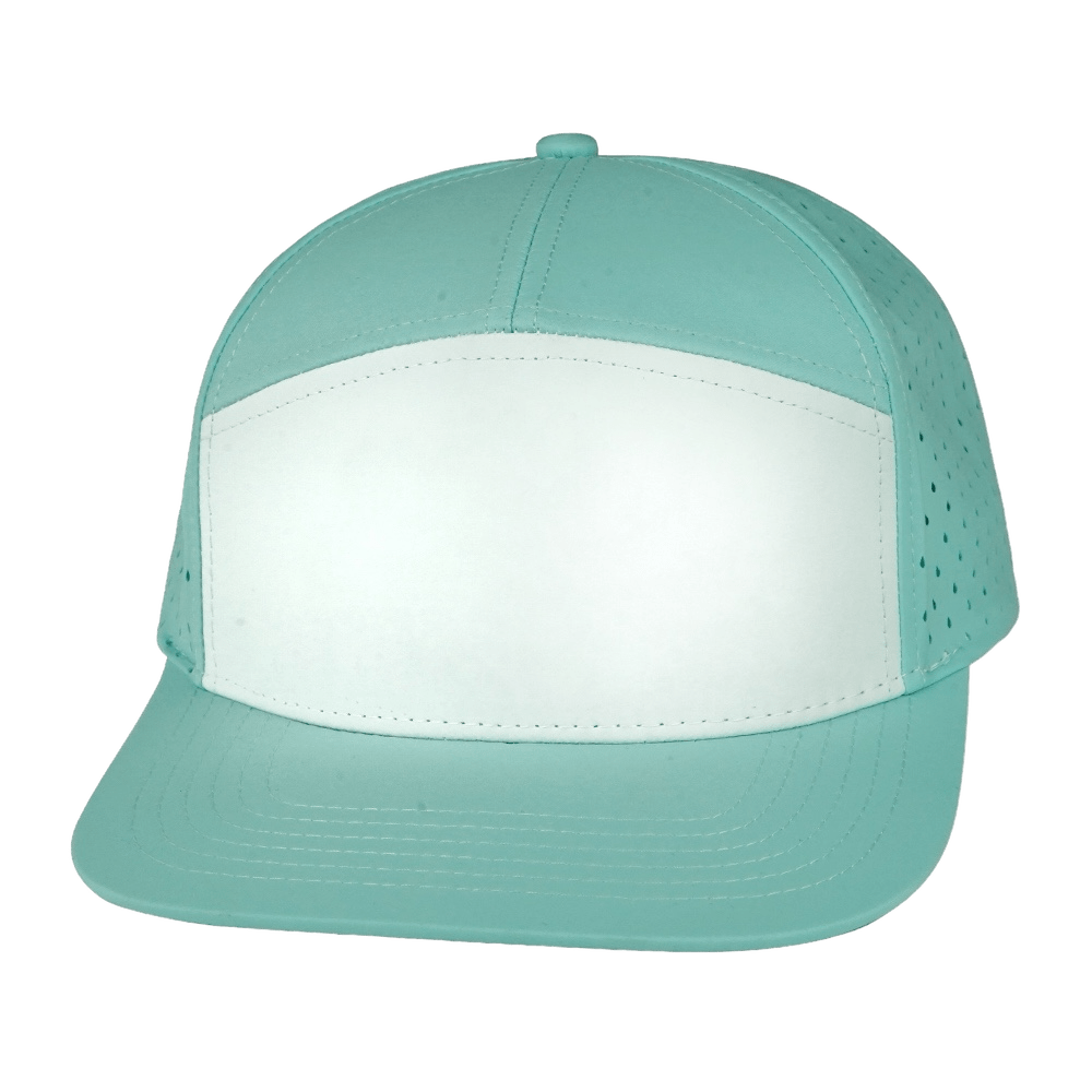 The Heartbeat Brand Blank 7 Panel Hat — Mint / White (Unisex) — main product shot