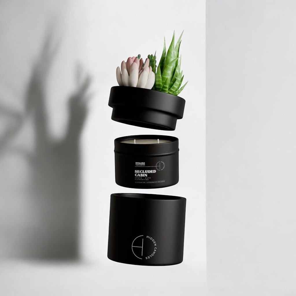 Secluded Cabin Candle 10.6 oz – Bergamot, Cedarwood & Smoked Amber – Hidden Candles, view 5