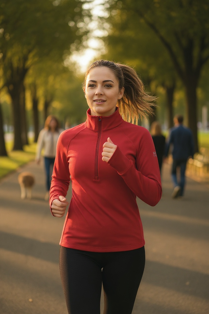Goal Five Foudy Mid-Weight Long Sleeve ½ Zip Top — fabric or material detail