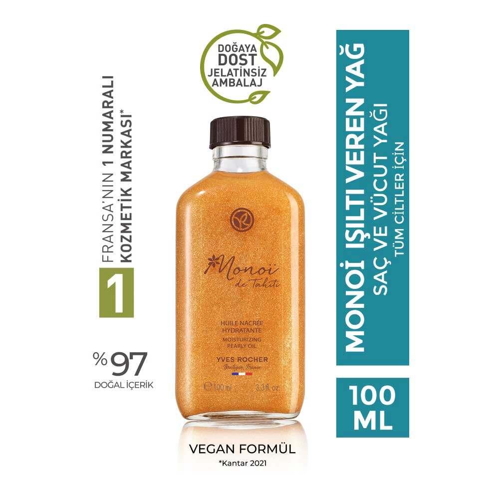 Monoi Monoi Illuminating Hair and Body Oil - Natural Hair and Body Oil with Tahiti Monoi Extract