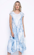 KADOU BOUTIQUE Picadilly Cap Sleeve Floral Midi Dress — main product shot