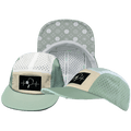The Heartbeat Brand Pickleball 5 Panel Hat — Sage / Cream / White — main product shot
