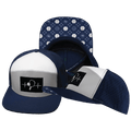 The Heartbeat Brand Pickleball Flat Bill Hat — Navy / Gray / White — main product shot