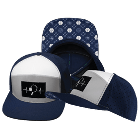Pickleball Flat Bill Hat — Navy / Gray / White