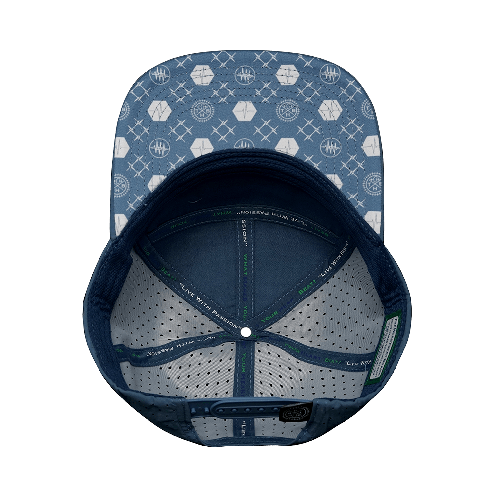 Pickleball Hat - Flat Bill - Light Blue / White / Aqua - Laser Mesh