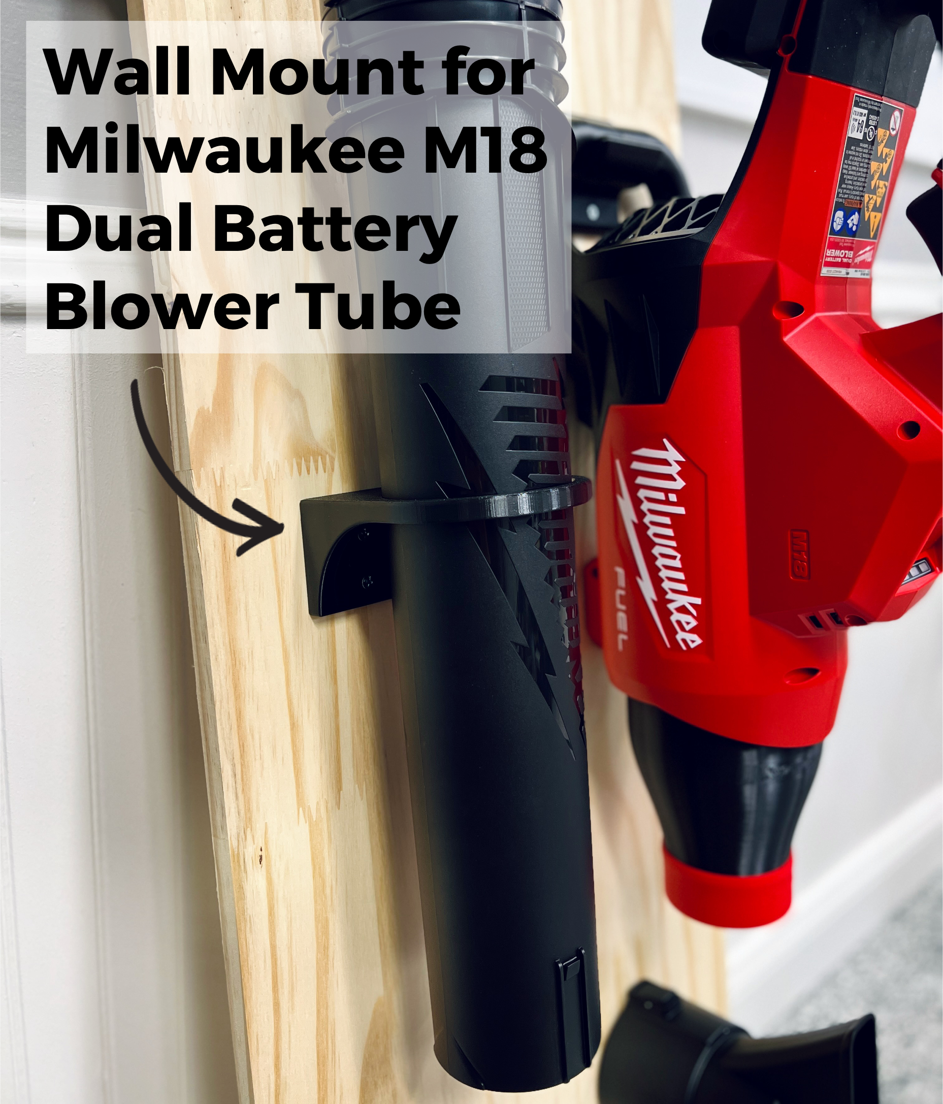 Wall Mount Kit for Milwaukee M18 FUEL Dual Battery Leaf Blower (2824-20) – Stubby Nozzle Co., view 5