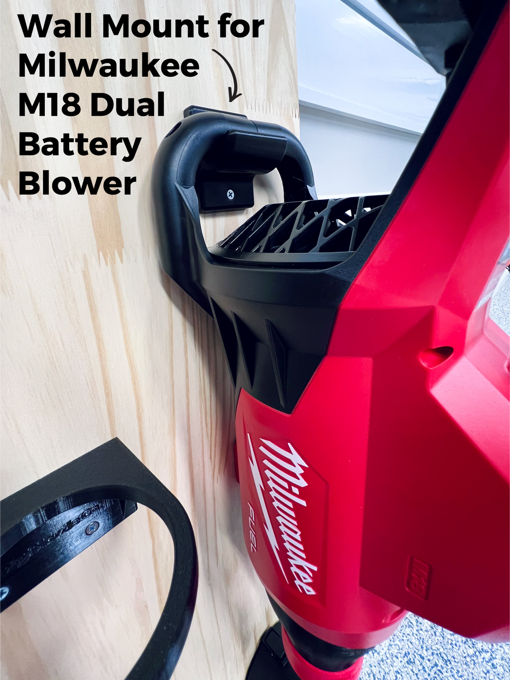 Wall Mount Kit for Milwaukee M18 FUEL Dual Battery Leaf Blower (2824-20) – Stubby Nozzle Co., view 2