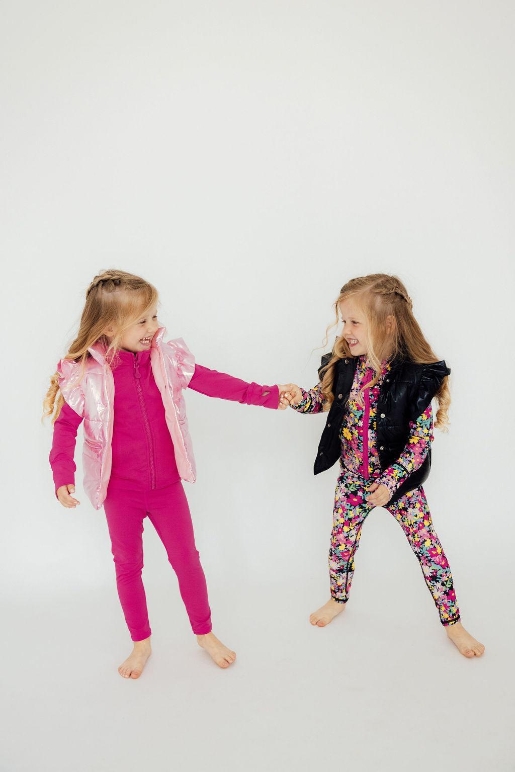 Mila & Rose ® Pink Iridescent Puffer Vest — detail close-up