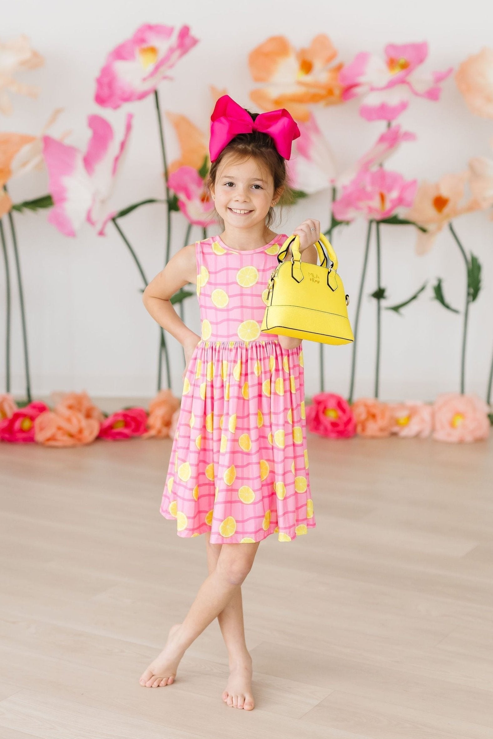 Mila & Rose ® Pink Lemonade Tank Twirl Dress — detail close-up