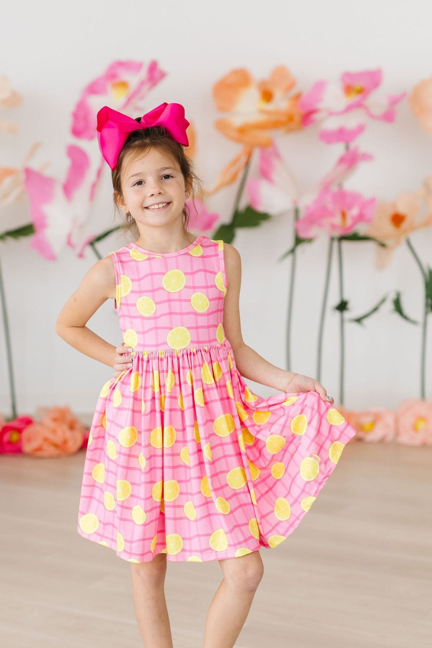 Mila & Rose ® Pink Lemonade Tank Twirl Dress — lifestyle context